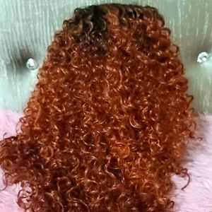 Dr copper orange lace part synthetic wig.